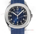 (ZF) Swiss 324 Patek Philippe Aquanaut 5168 Blue Dial Blue Rubber Strap Men Watch Replica